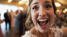 Happy Bride Takes A Selfie In Her Wedding, Generative AI