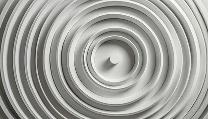 Wall Mural - concentric randomly offset white rings or circles steps fading out background wallpaper banner close up flat lay top view from above