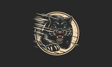 Fototapeta  - panther jump angry vector illustration mascot design