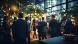 Fototapeta Pokój dzieciecy - Blurred shot of business people at party in office center