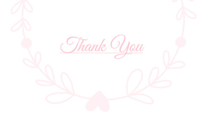 Wall Mural - thank you lettering, thank you card, ready to print, vector hand drawn lettering, banner, borderline, white lettering on with floral wreath isolated on transparent background, pink splash 