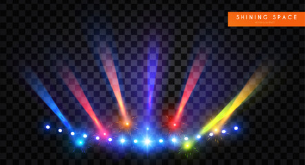 Wall Mural - show light. colorful spotlights with fay. transparent light effect.