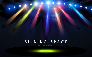 Wall Mural - show light. colorful spotlights with fay. transparent light effect.