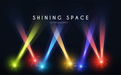 Wall Mural - show light. colorful spotlights with fay. transparent light effect.