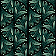 © Aqvatali - Seamless pattern in classic modern style. Delicate green colours on black background. Vintage leaves design. For printing wallpaper, giftpapers, textile.