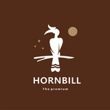 Fototapeta  - animal hornbill natural logo vector icon silhouette retro hipster