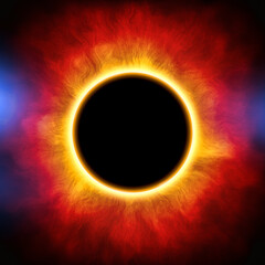 Wall Mural - Total eclipse of the sun with corona. Digital artwork creative graphic design.