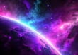 Mystical abstract space picture, new unknown world, purple space, Universe galaxy with stars and cosmic dust, Generative AI