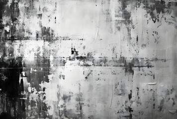 Poster - rusty metal surface with cracking texture and background, black and white color