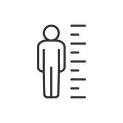 Human height, linear icon. Line with editable stroke