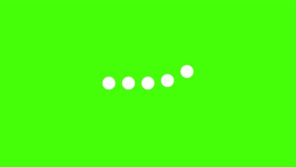 Wall Mural - White dots loading bar and typing in progress animation on green screen chromakey 4k