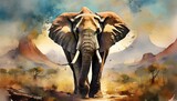 Fototapeta  - elephant in the desert