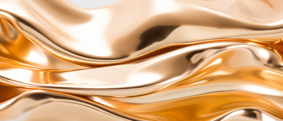 Wall Mural - Elegant golden liquid wave, perfect for a luxurious background.