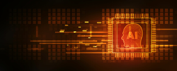 2d illustration Artificial Intelligence (AI) concept