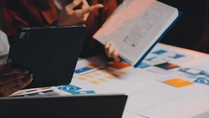 UX designer planning phone app development template layout wireframe design at modern office..