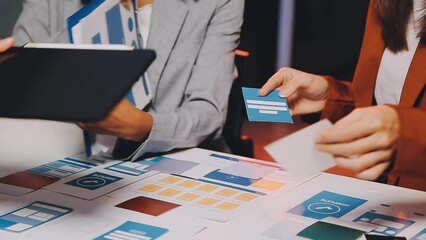 UX designer planning phone app development template layout wireframe design at modern office..