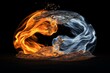Opposing water and fire symbolize ying yang. Generative AI
