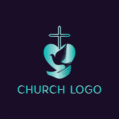 Wall Mural - church bible logo design vector