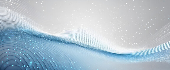 Technological Symphony: A Dynamic and Futuristic Abstract Illustration with Flowing Lines and Glowing Particles - Blue and White Technology Background for Modern Concepts and Presentations