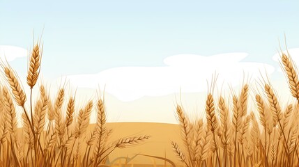 Wall Mural - Wheat in the field on a sunny day