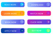 Color buttons flat design for web sites 