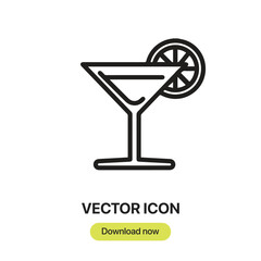 Aufkleber - Cocktail icon vector. Linear-style sign for mobile concept and web design. Cocktail symbol illustration. Pixel vector graphics - Vector.