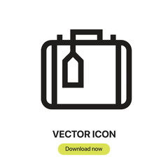 Leinwandbilder - Suitcase icon vector. Linear-style sign for mobile concept and web design. Suitcase symbol illustration. Pixel vector graphics - Vector.
