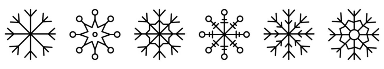 Wall Mural - snowflakes icons. winter element for christmas banner, cards and etc. vector illustration isolated o