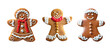 © ytemha34 - Homemade Christmas cookies. Christmas gingerbread man cookies on white background