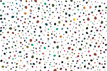 Irregular Eps Dot Pattern. White Polka Dot. Abstract Vintage Ball. Color Pattern Cute Effect. Seamless Vector Fun. Random Spot Birthday. Blue Flying Christmas Drawn. Small Party Polka Background.