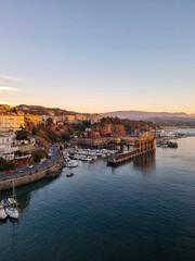 Wall Mural - view of the bay of the port in the sunset