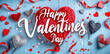 © Viks_jin - Valentine's day greeting card.  Valentines day background with hearts and typography of happy valentines day text
