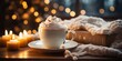 Cozy Winter Delight: Hot Chocolate with Whipped Cream. Generative ai