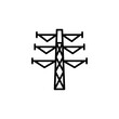 Electrical pylon outline icons, minimalist vector illustration ,simple transparent graphic element .Isolated on white background