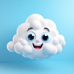 Canvas Print - Cute Cartoon Cloud Chararcter