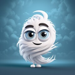 Poster - Cute Cartoon Cyclone Wind Weather Character with Big Eyes 