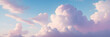 Ethereal Panorama of a Majestic Azure Sky, Bathed in the Gentle Glow of the Setting Sun, with Wisps of Heavenly Clouds Creating a Serene and Tranquil Atmosphere. Generative AI
