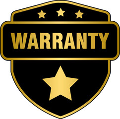 Wall Mural - Warranty golden rubber stamp label, warranty gold badge