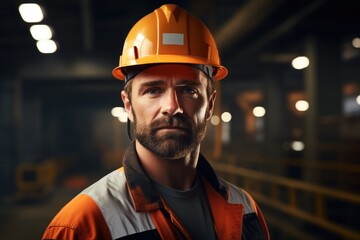 Aufkleber - Construction worker in professional uniform. Generative AI.
