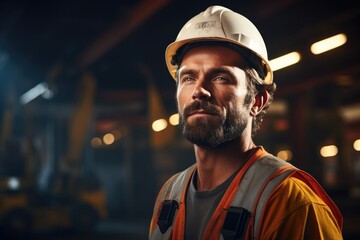 Aufkleber - Construction worker in professional uniform. Generative AI.