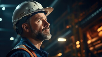 Aufkleber - Men engineer working and maintenance at industry factory. Generative AI.