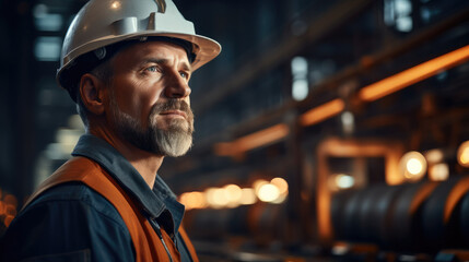Aufkleber - Men engineer working and maintenance at industry factory. Generative AI.