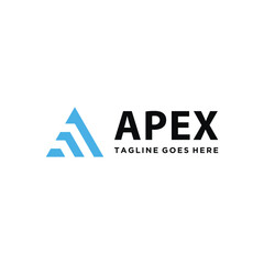 Wall Mural - Top Mountain Apex with Modern Geometric Lines for Outdoor Adventure Logo Design