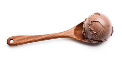 Sticker - Ice Cream Scoop Closeup. Generative AI