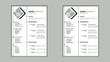  Modern Resume Indesign. Minimalist resume cv template.