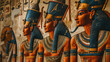 Vivid 3D wall art of Egyptian pharaohs
