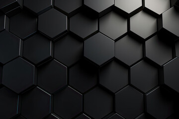 Sticker - Abstract black background with hexagons.