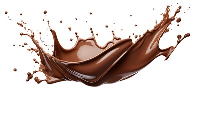 Chocolate splash isolated on white background, graphics resource advertisement