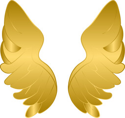 Wall Mural - Golden angel wings, gold wings	