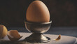 Egg, egg stand, eggshell, black background
